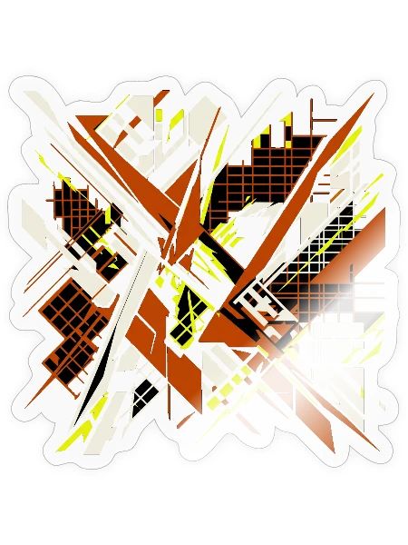Glitch Art Abstract Geometric Cyberpunk Design - Sticker - transparent glossy - Front