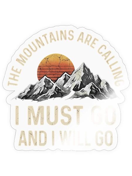 Mountain Calling Adventure Tee - Sticker - transparent glossy - Front