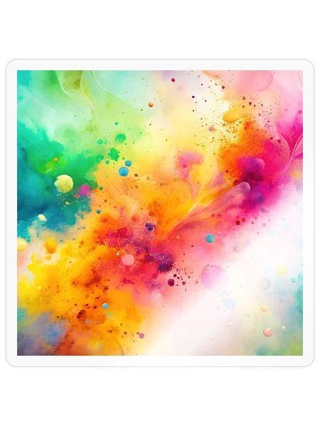 Rainbow Splash Abstract - Sticker - transparent glossy - Front