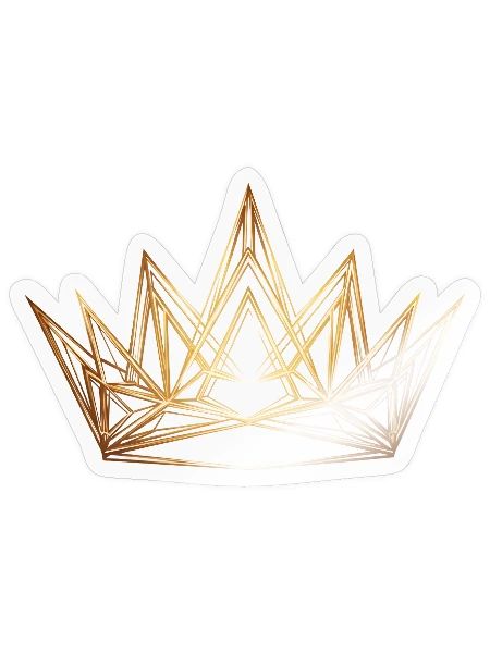 Golden Crown Line Art - Sticker - transparent glossy - Front