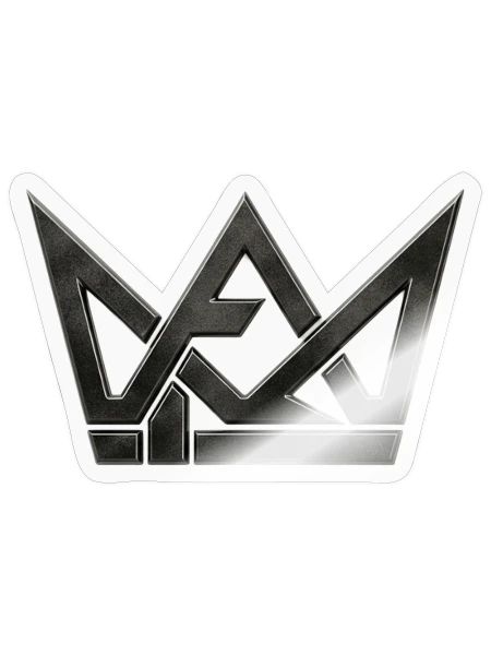 Mono Crown | Black Metallic Geometric Chest Logo - Sticker - transparent glossy - Front