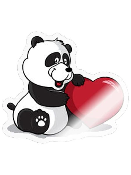Panda Corazon Amor 3 - Sticker - transparent glossy - Front