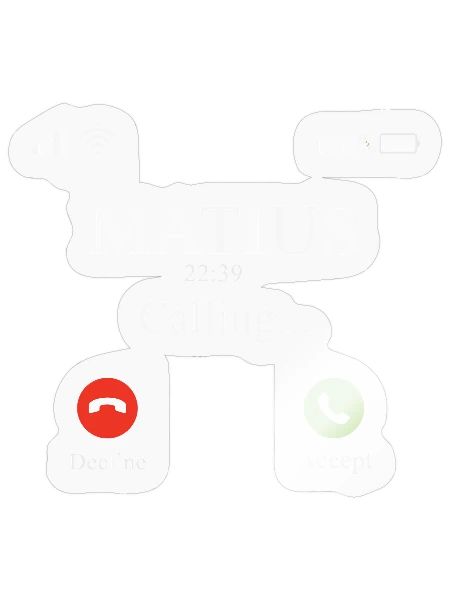 Minimalist Call Screen Illustration - Sticker - transparent glossy - Front