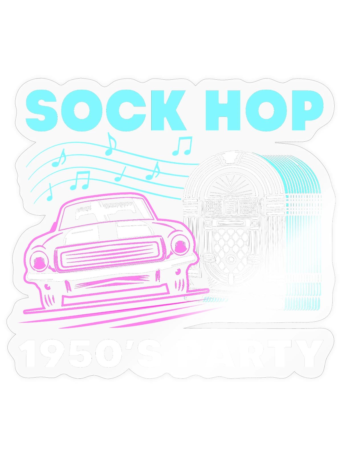 Music Dance Sock Hop - Sticker - transparent glossy - Front