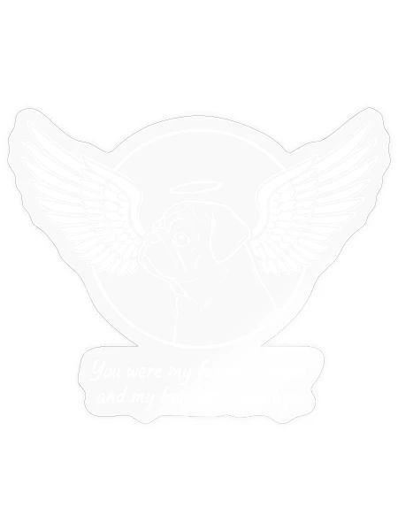 Pug dog heaven angel wings farewell grief - Sticker - transparent glossy - Front