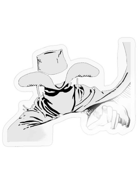 Shadowed Cowboy Outlaw - Sticker - transparent glossy - Front