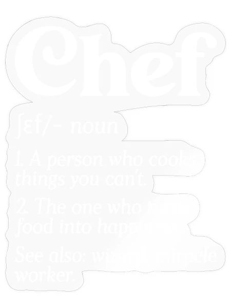 Funny Chef Definition Head Chef Baker Cafe Cook - Sticker - transparent glossy - Front