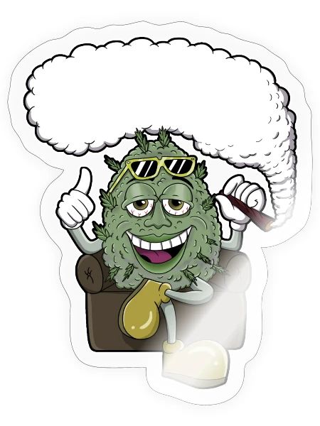 Cannabis Bud Mascot Lounge - Sticker - transparent glossy - Front