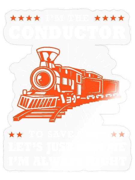 Train Conductor Railroad Trains - Sticker - transparent glossy - Front