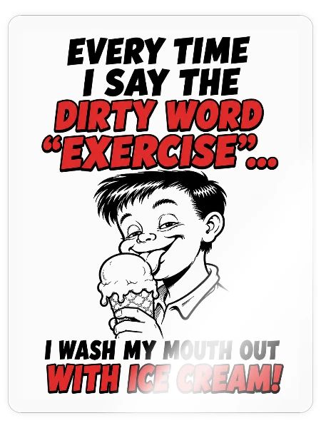 Exercise Is a Dirty Word for Him - Sticker - transparent glossy - Front
