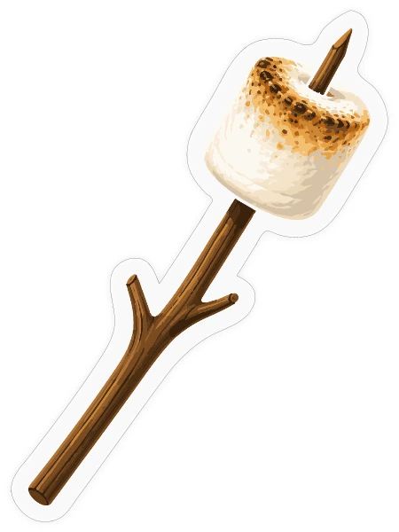 Roasted Marshmallow on a Stick - Sticker - transparent glossy - Front
