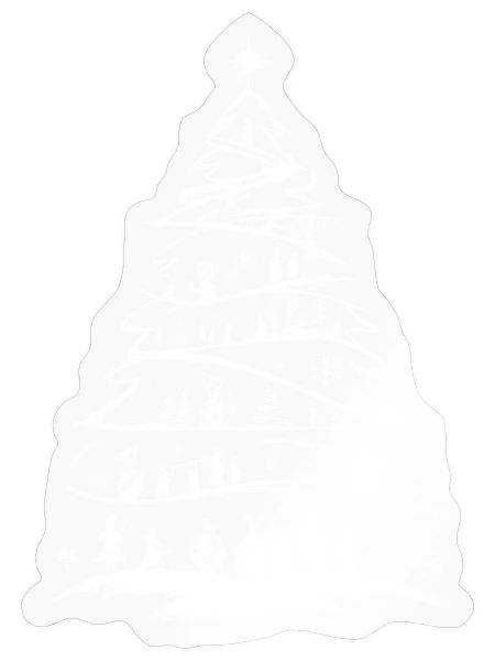 Merry Christmas Pine Tree Drawing Artwork Print - Sticker - transparent glossy - Front