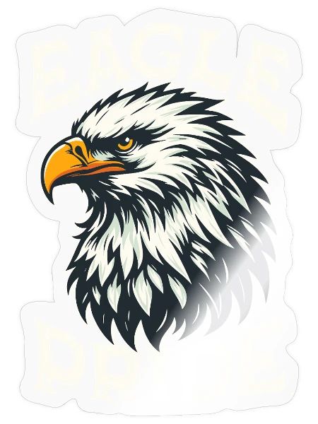 Eagle Pride Bold Graphic Tee - Sticker - transparent glossy - Front