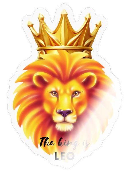 Golden Crowned Lion Leo - Sticker - transparent glossy - Front