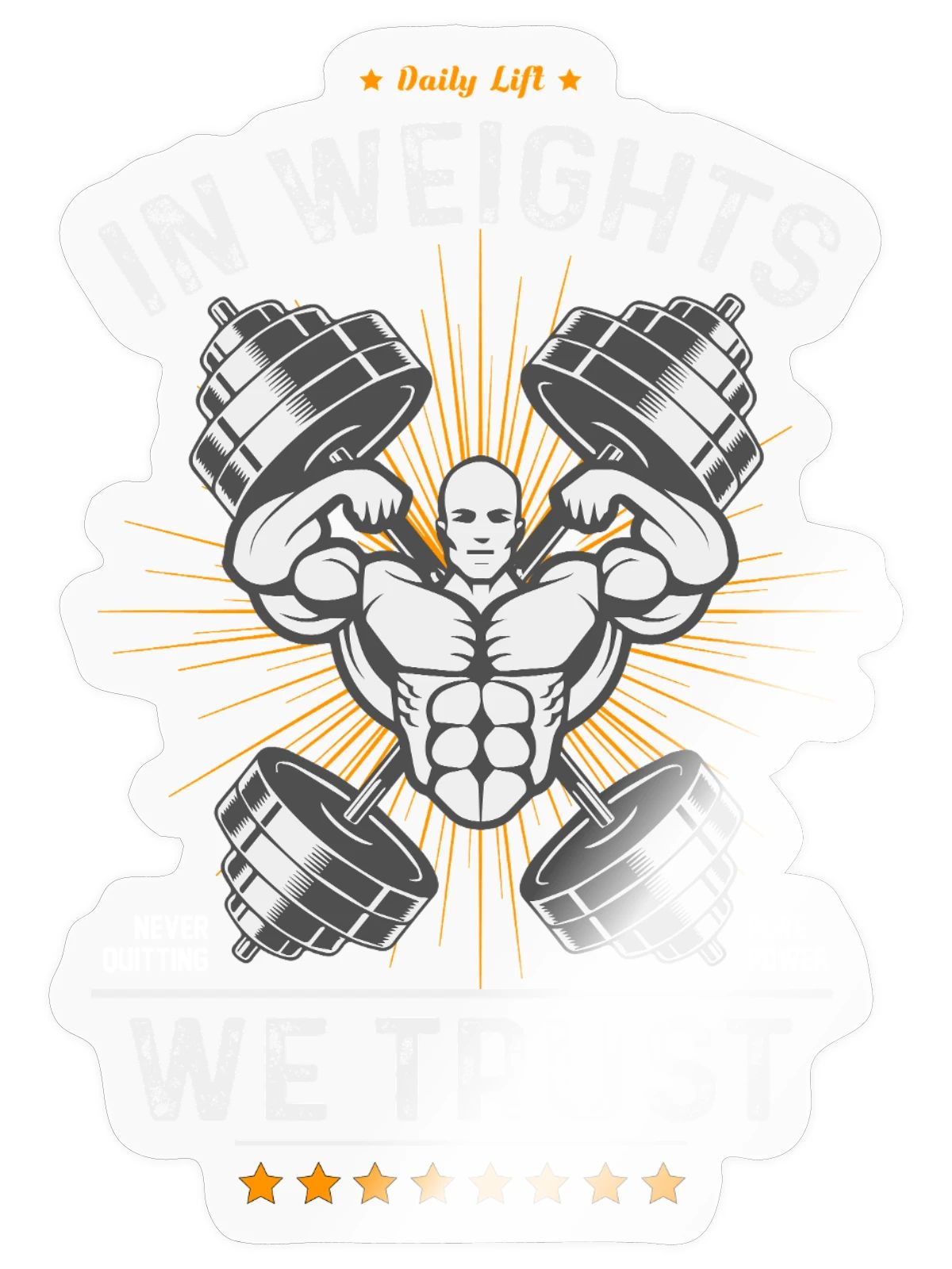 Weights We Trust Gym Emblem - Sticker - transparent glossy - Front