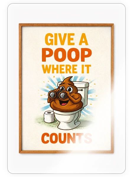 Give a Poop Where It Counts - Sticker - transparent glossy - Front
