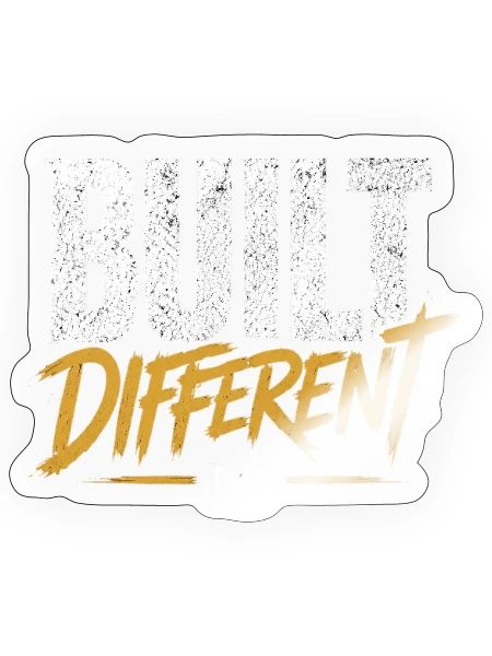 Built Different Bold Graphic Tee - Sticker - transparent glossy - Front