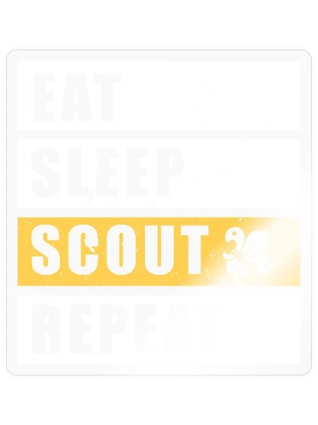 Eat Sleep Scout Repeat Vintage Motto Design - Sticker - transparent glossy - Front