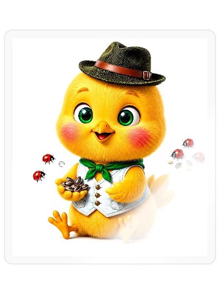 Chick Adventurer with Seeds - Sticker - transparent glossy - Front
