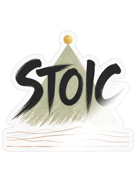 STOIC - Minimalist Stoicism Philosophy Typography  - Sticker - transparent glossy - Front