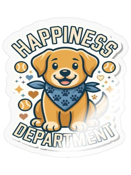 Happiness Department - Sticker - transparent glossy - Front