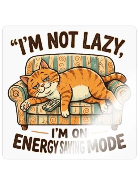 Lazy_Cat - Sticker - transparent glossy - Front