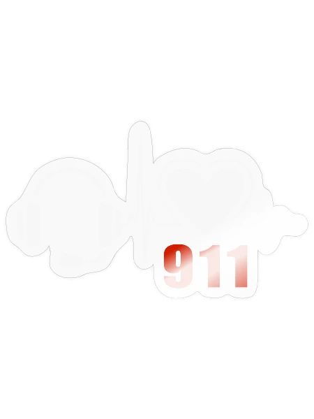 Heartbeat 911 Dispatcher Headset Love - Sticker - transparent glossy - Front