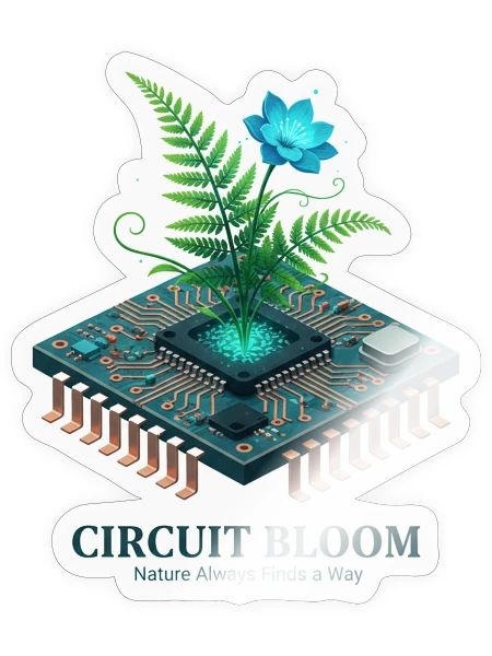 Circuit Bloom Tech Flora - Sticker - transparent glossy - Front