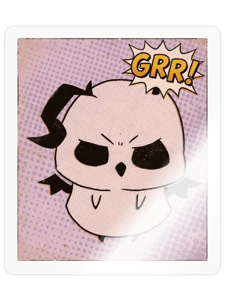 Grumpy Kawaii Fluffy Monster Grr - Sticker - transparent glossy - Front