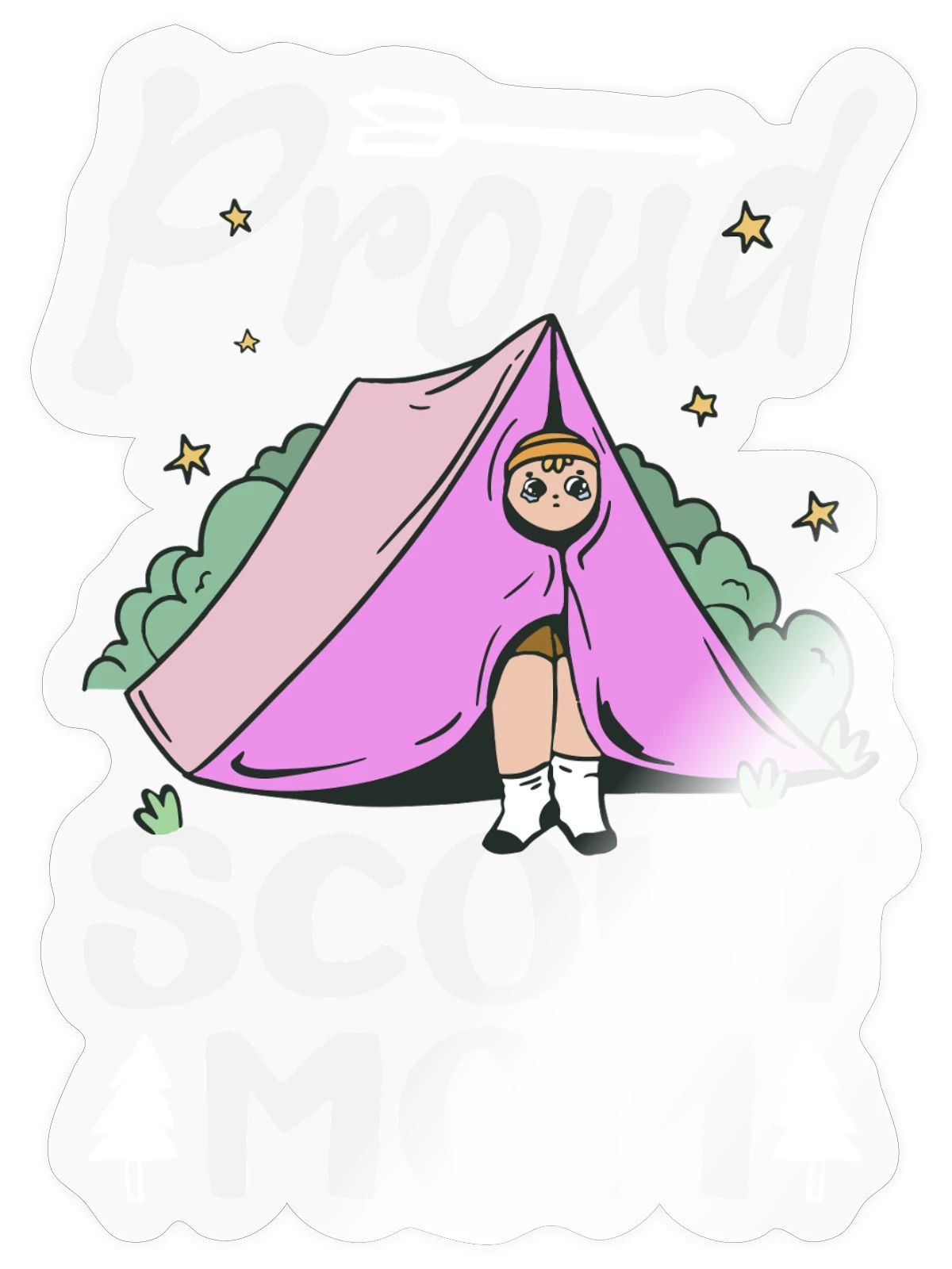 Proud Scout Mom Scouting Mother Camp - Sticker - transparent glossy - Front