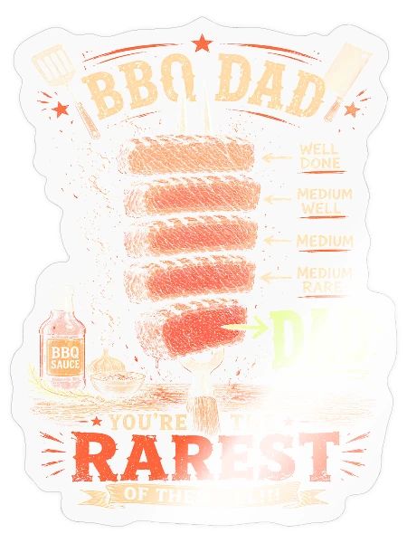 BBQ Dad Rarest Rib Stack - Sticker - transparent glossy - Front