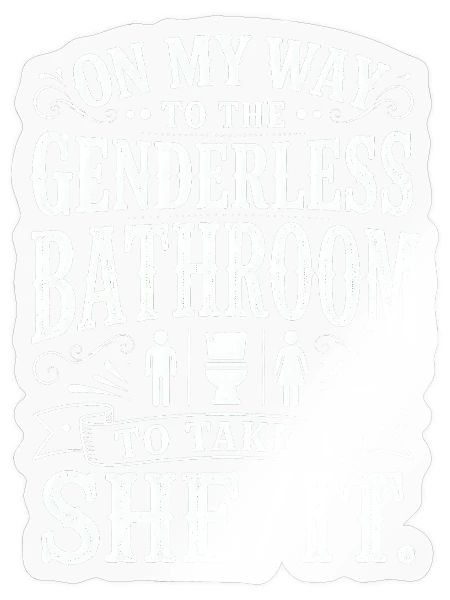 Genderless Bathroom She It Quest - Sticker - transparent glossy - Front