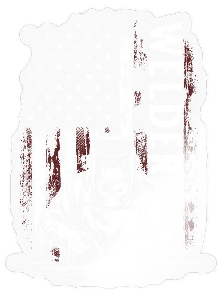 Welder Vintage USA American Flag Welding - Sticker - transparent glossy - Front