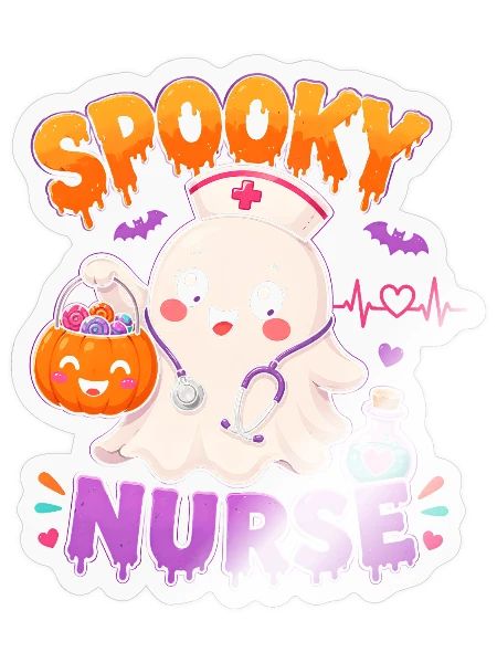 Spooky Nurse Halloween - Sticker - transparent glossy - Front