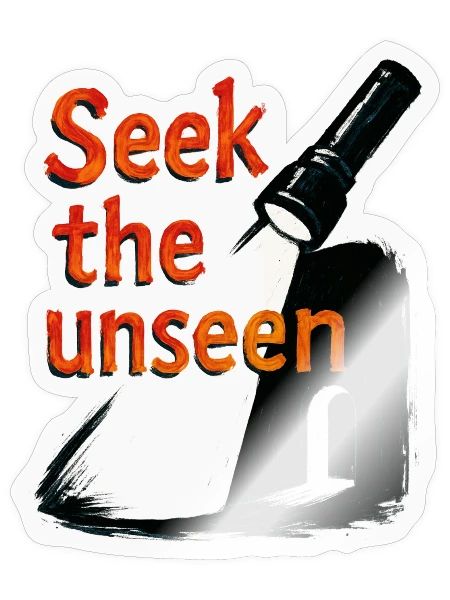 Seek The Unseen Grungy Urbex Flashlight Graphic - Sticker - transparent glossy - Front