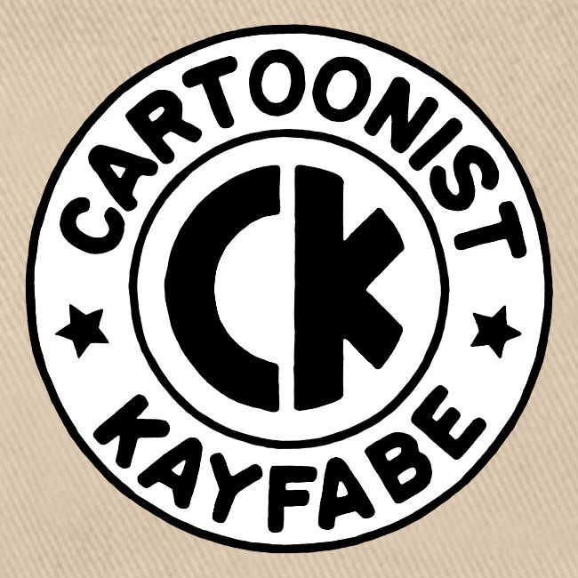 Cartoonist Kayfabe EC logo Black letters on White