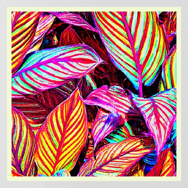 Striped Neon Leaves Design
