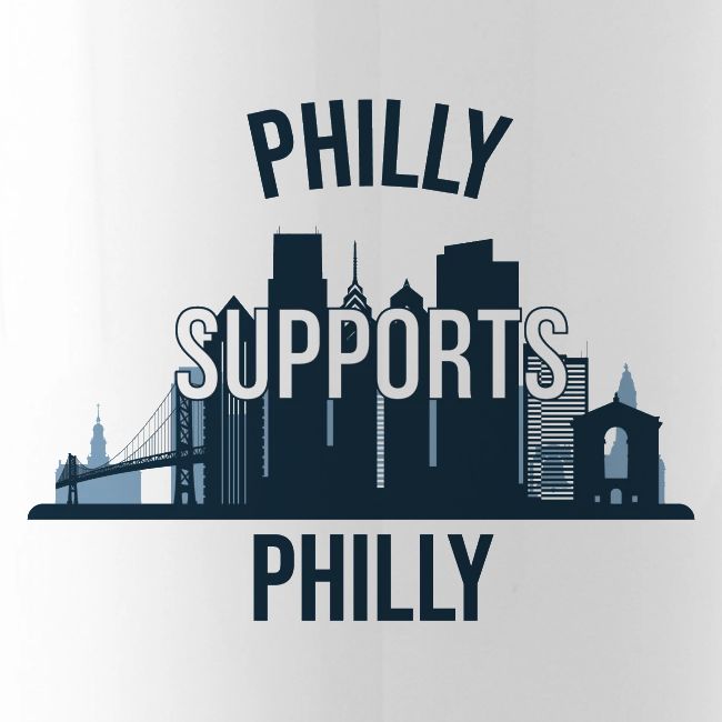 Philly Supports Philly skyline blue transparentbg