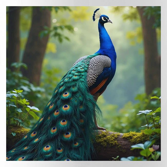 Majestic Peacock in Enchanted Forest