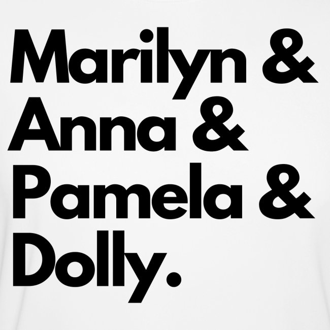 Marilyn & Anna & Pamela & Dolly. (Black on White)