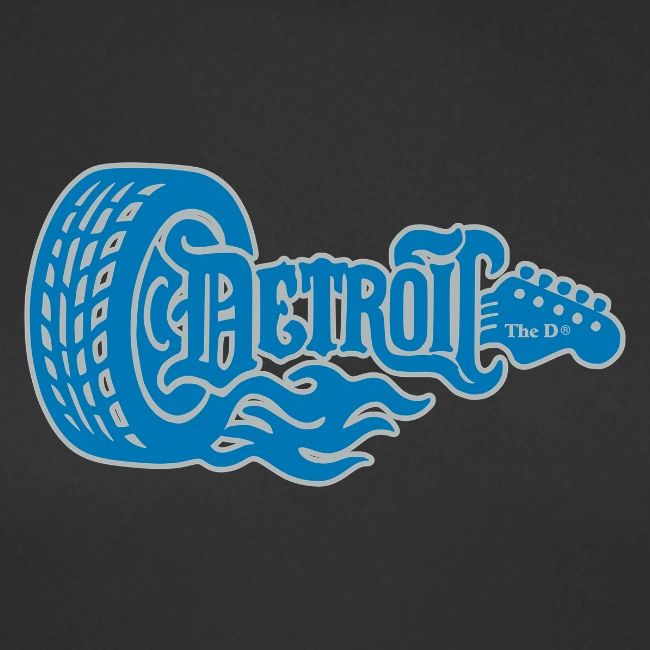 The D® - Detroit Wheel Guitar with Flames Bl Slvr