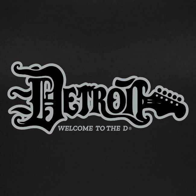 DETROIT GUITAR WTTD BLK SLR REG FONT