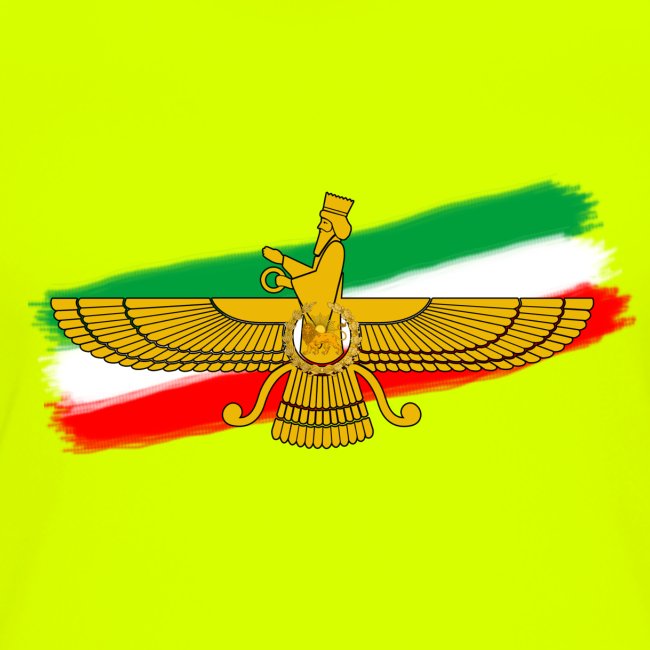 Iran Flag Faravahar Lion Sun