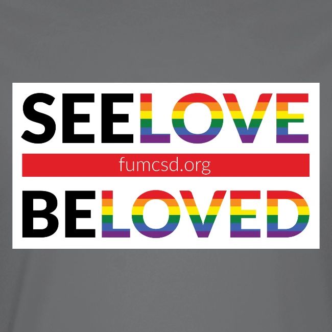 FUMCSD See Love, Be Loved: white design background