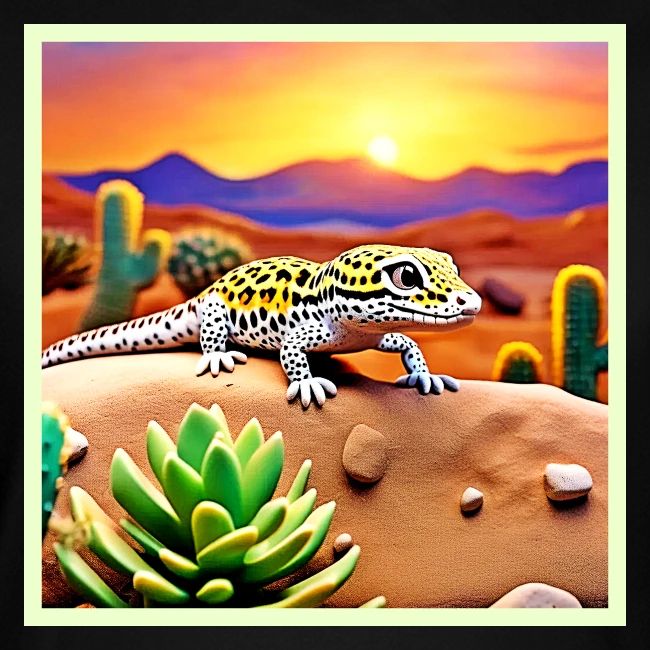 Spotted Gecko Desert Sunset