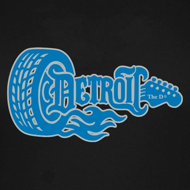 The D® - Detroit Wheel Guitar with Flames Bl Slvr