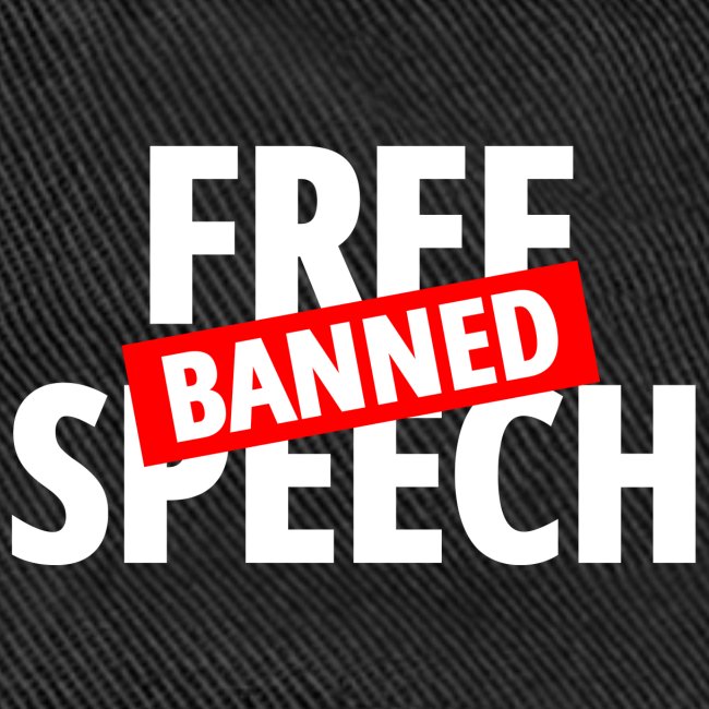 Free Speech Banned (White & Red on Black)