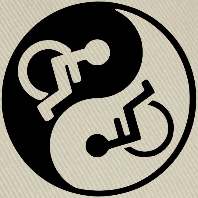 Wheelchair jing jang symbol for wheelchair users *