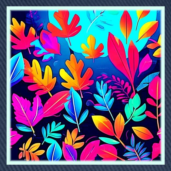 Neon Leaf Paradise Art