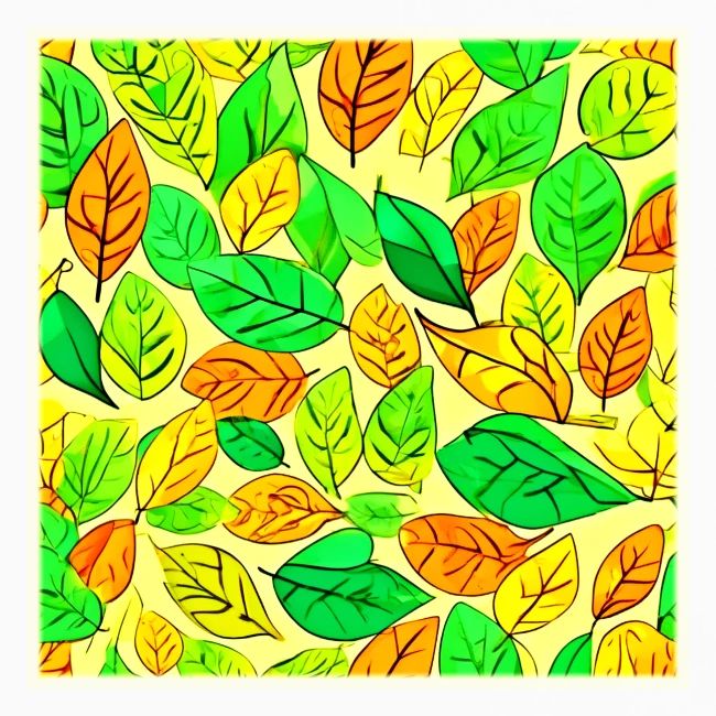 Playful Foliage in Orange & Yellowish Green